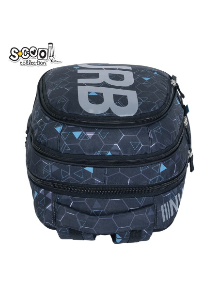 SC3374,Ghiozdan anatomic light S-COLL, URBAN, 41 X 28 X 17 cm, motiv HONNEY COMB