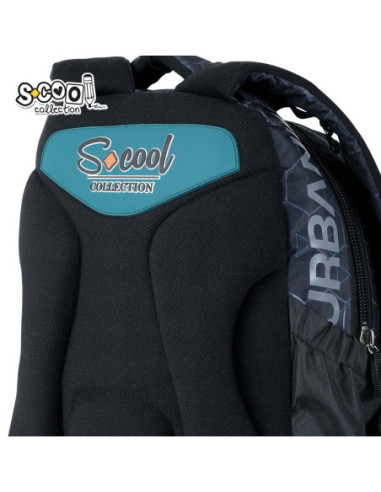 SC3374,Ghiozdan anatomic light S-COLL, URBAN, 41 X 28 X 17 cm, motiv HONNEY COMB