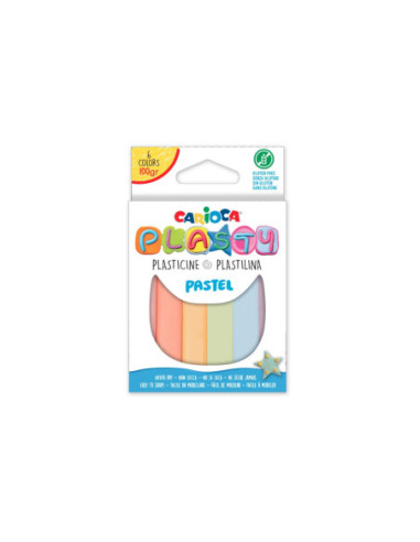 SD-SKR210,Plastilina Carioca Plasty Pastel 100 g 6 buc asortat