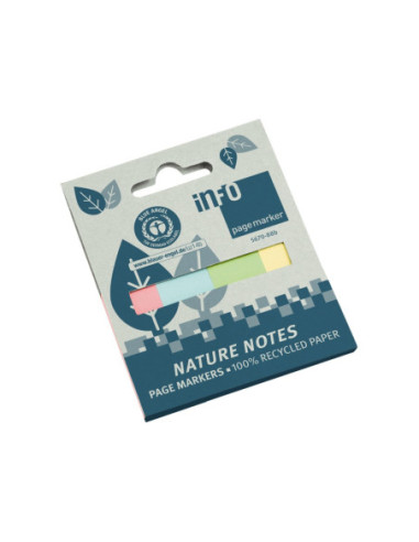 SD-IDA050,PageMarker reciclat 20 x 50 mm 160 file Nature Info Notes 4 culori/set