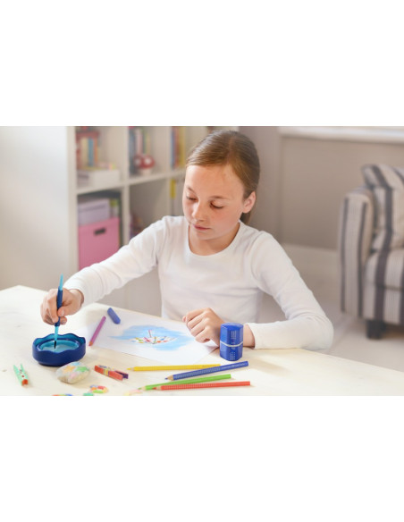 SD-FAB018/ALBASTRU,Pahar pentru pictura simplu Click-Go Faber-Castell ALBASTRU