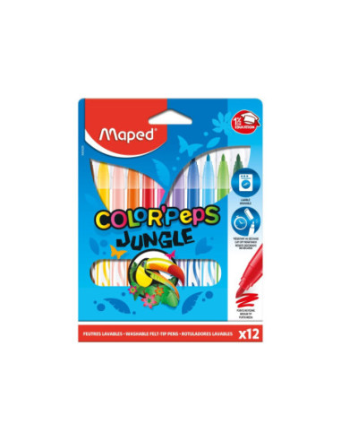 SD-SKR538,Carioca Maped Color'Peps Jungle 12 culori/set
