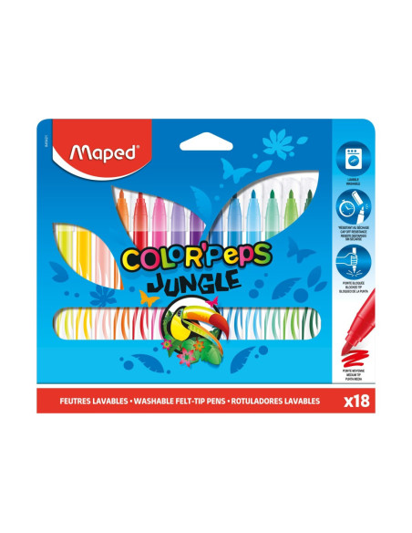 SD-SKR539,Carioca Maped Color'Peps Jungle 18 culori/set