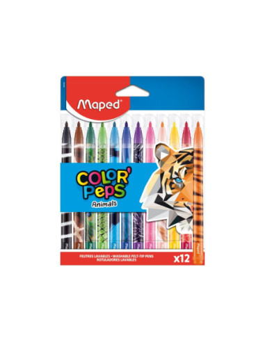 SD-SKR543,Carioca Maped Color'Peps Animals 12 culori/set
