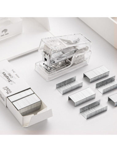 DLENS083FT,Capsator 12 coli 24/6 mini nusign transparent