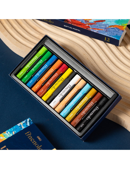 DLEC212-12,Creioane ulei pastel profesionale 12 culori finenolo Deli