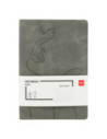 DLEN126LG,Caiet birou a5 96 file 80g dictando coperta piele gri n126l Deli
