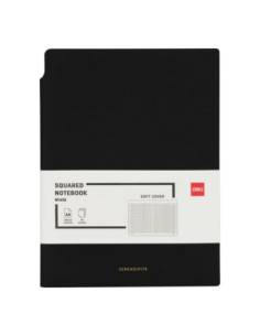 DLEN141GP,Caiet birou a5 112 file 80g aritmetica coperta piele negru n141g Deli