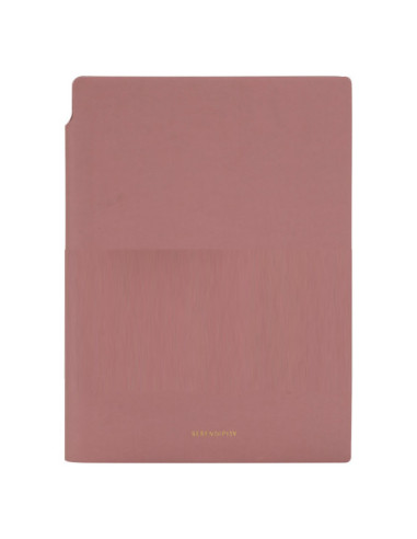 DLEN141LP,Caiet birou a5 112 file 80g dictando coperta piele roz n141l Deli