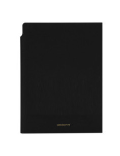 DLEN141LB,Caiet birou a5 112 file 80g dictando coperta piele negru n141l Deli