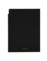 DLEN141LB,Caiet birou a5 112 file 80g dictando coperta piele negru n141l Deli