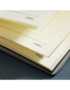 DLEN141LBL,Caiet birou a5 112 file 80g dictando coperta piele albastru n141l Deli