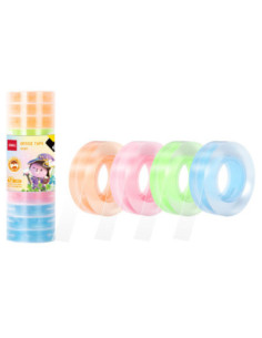 DLEA690-12,Banda adeziva cotor color 12mm*27m Deli - Set 12