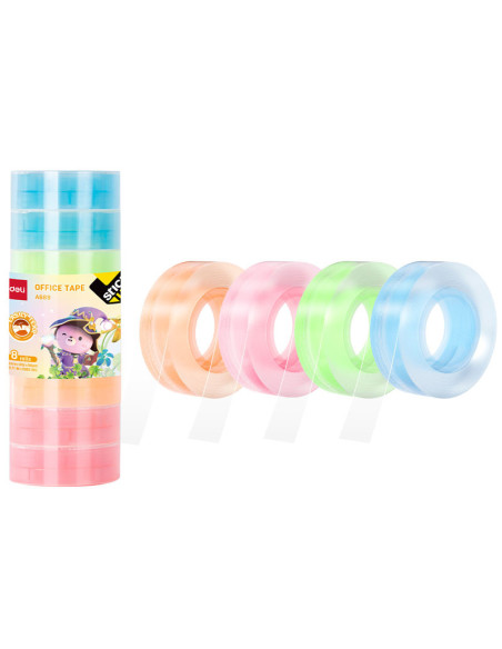 DLEA689-8,Banda adeziva cotor color 18mm*27m Deli - Set 8