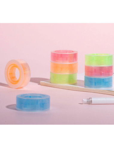 DLEA689-8,Banda adeziva cotor color 18mm*27m Deli - Set 8