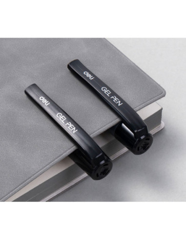 DLEG159-BK-12,Pix cu gel si grip g159 1.0mm negru Deli - Set 12