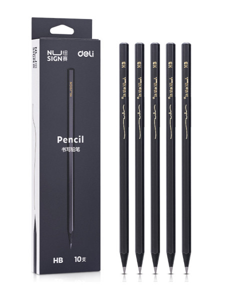 DLNS722-HB,Creion grafit hb lemn negru cutie 10 buc nusign Deli