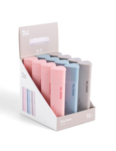 DLENS142-12,Lipici stick 21g triunghiular nusign Deli - Set 12