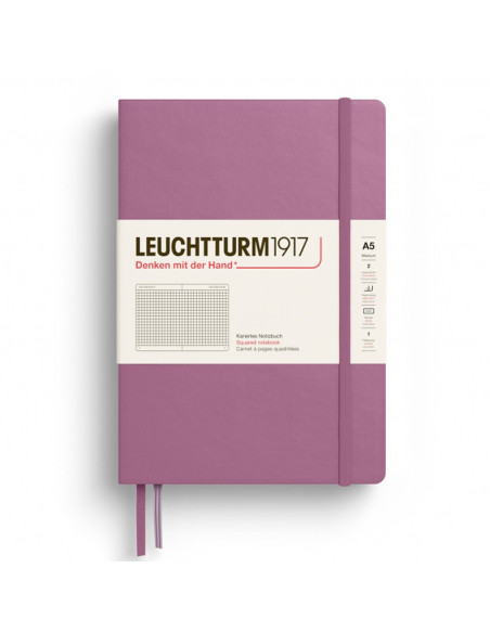 LT372187,Caiet a5 aritmetica coperta rigida dusty rose Leuchtturm