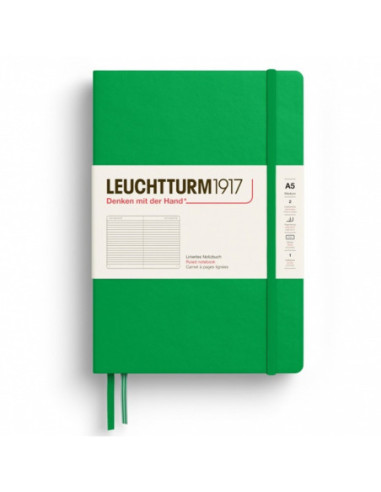 LT372194,Caiet a5 dictando coperta rigida verde primavaratic Leuchtturm