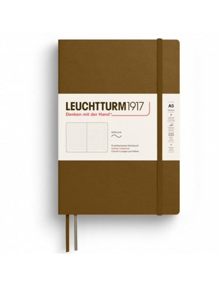 LT372211,Caiet a5 punctat coperta flexibila maro scortisoara Leuchtturm