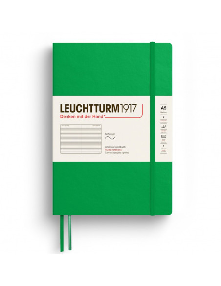 LT372209,Caiet a5 dictando coperta flexibila verde primavaratic Leuchtturm