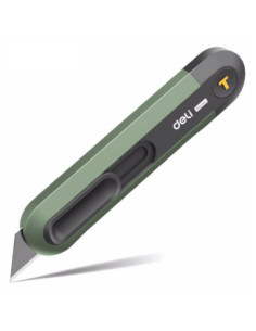 DLEHT4008L-10,Cutter cu retractare automata verde home series Deli - Set 10 2