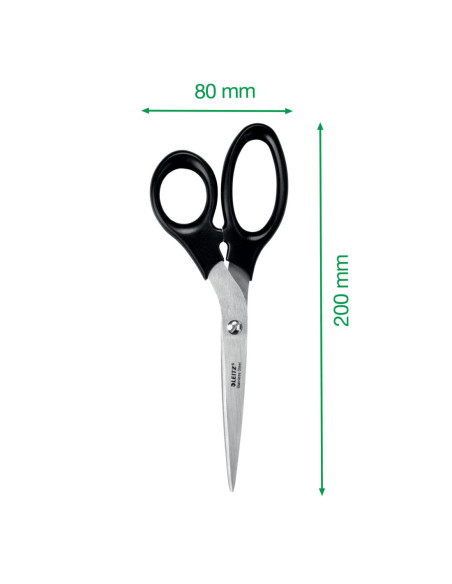 LZ54250095,Foarfeca birou 20cm neagra otel inoxidabil Leitz