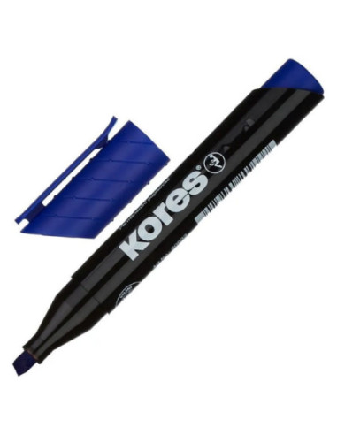 KO20953-12,Marker permanent albastru varf tesit Kores - Set 12
