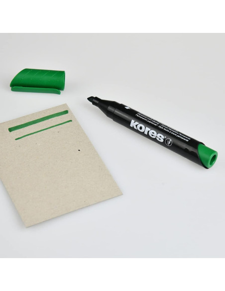 KO20955-12,Marker permanent varf verde tesit Kores - Set 12