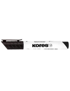 KO20850-12,Marker whiteboard negru varf tesit Kores - Set 12