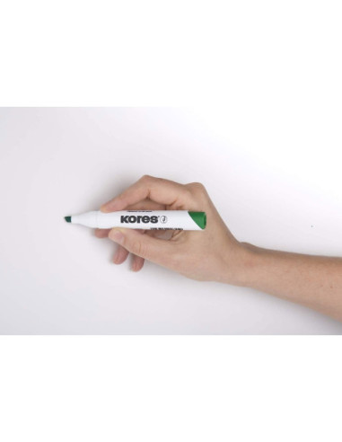 KO20850-12,Marker whiteboard negru varf tesit Kores - Set 12
