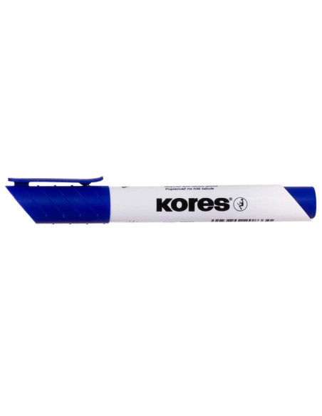KO20853-12,Marker whiteboard albastru varf tesit Kores - Set 12