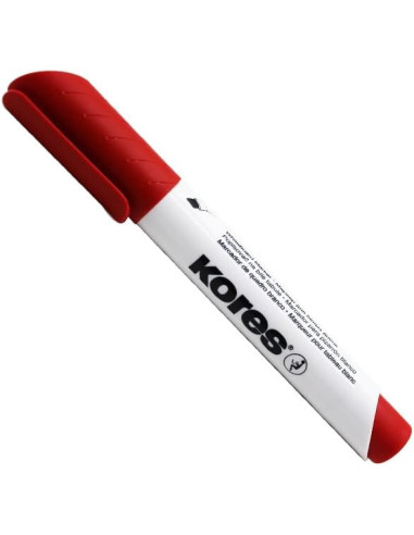 KO20857-12,Marker whiteboard rosu varf tesit Kores - Set 12