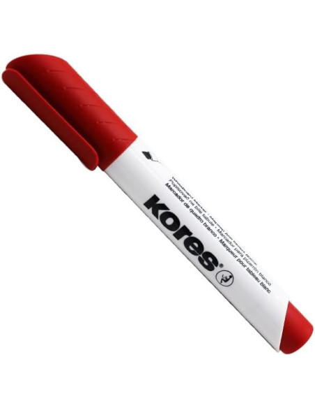 KO20857-12,Marker whiteboard rosu varf tesit Kores - Set 12