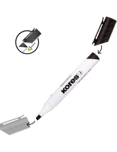KO20857-12,Marker whiteboard rosu varf tesit Kores - Set 12