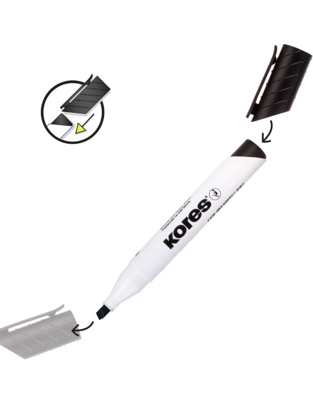 KO20857-12,Marker whiteboard rosu varf tesit Kores - Set 12