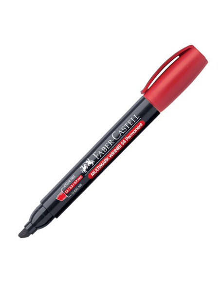 FC153121-12,Marker permanent rosu varf tesit multimark winner 54 2024 faber castell - Set 12
