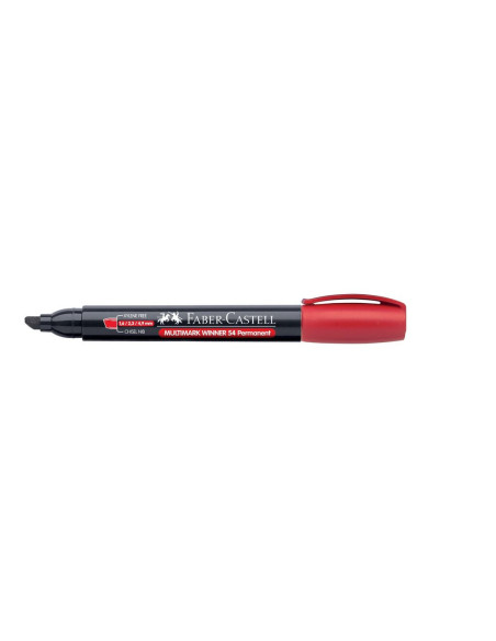 FC153121-12,Marker permanent rosu varf tesit multimark winner 54 2024 faber castell - Set 12