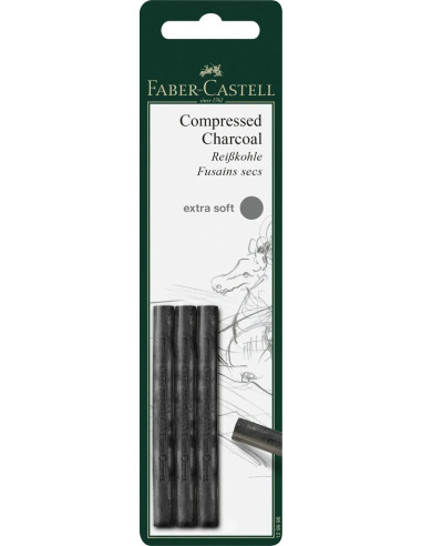 FC129996,Blister 3 buc carbune presat pitt monochrome extra-soft Faber-castell