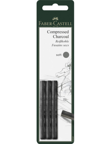 FC129997,Blister 3 buc carbune presat pitt monochrome soft Faber-castell