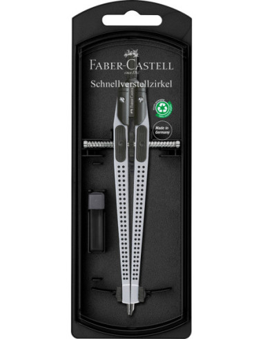 FC174472,Compas quick-set grip argintiu Faber-castell