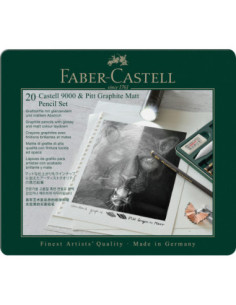 FC115224,Set 20 buc creion grafit mat + castell 9000 Faber-castell
