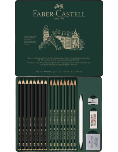 FC115224,Set 20 buc creion grafit mat + castell 9000 Faber-castell