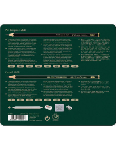 FC115224,Set 20 buc creion grafit mat + castell 9000 Faber-castell