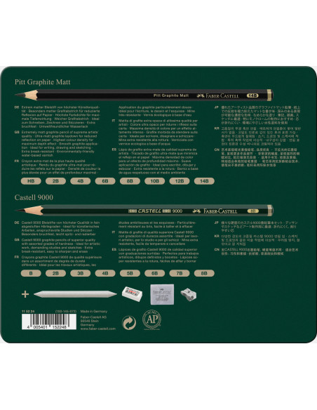 FC115224,Set 20 buc creion grafit mat + castell 9000 Faber-castell