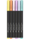 FC116453,Brush pens black edition set 6 culori pastel Faber-castell