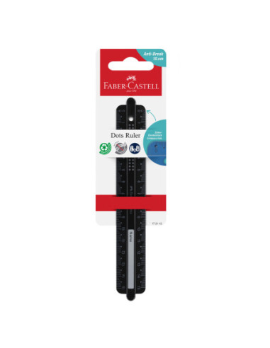 FC172115-6,Rigla 15cm dots Faber-castell - Set 6