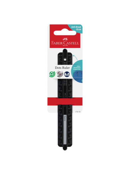 FC172115-6,Rigla 15cm dots Faber-castell - Set 6