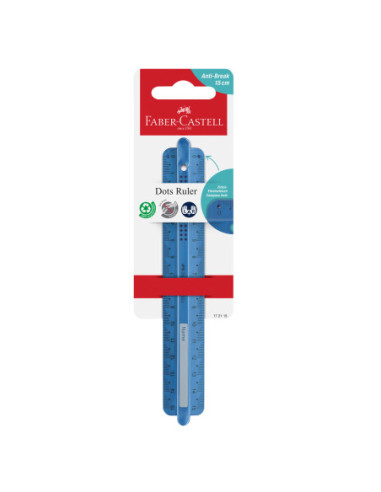 FC172115-6,Rigla 15cm dots Faber-castell - Set 6